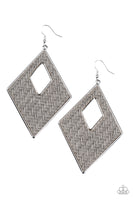 Paparazzi Earrings Woven Wanderer - Silver