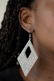 Paparazzi Earrings Woven Wanderer - Silver