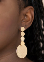 Paparazzi Idolized Illumination - Gold Earring - The Jewelry Box Collection 