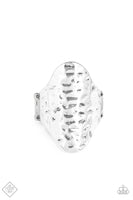 Paparazzi Ring ~ Revamped Ripple - Silver - Fashion Fix Sept 2020 - The Jewelry Box Collection 