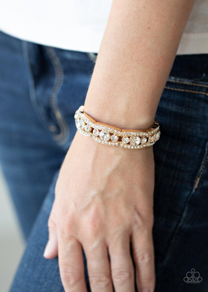 Paparazzi Easy On The ICE - Gold Bracelet - The Jewelry Box Collection 