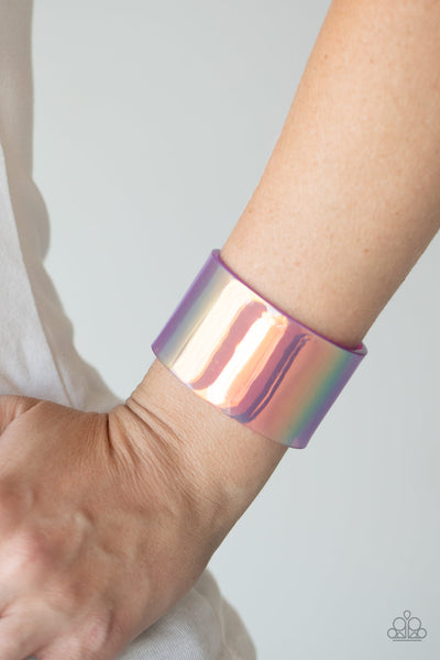 Paparazzi Holographic Aura - Purple Acrylic Bracelet