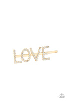 Paparazzi All You Need Is Love Gold Hair Clip - The Jewelry Box Collection 