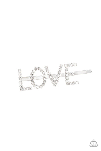 Paparazzi All You Need Is Love - White Hair Clip - The Jewelry Box Collection 