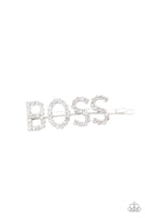 Paparazzi Yas Boss! - White Hair Clip - The Jewelry Box Collection 