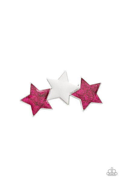 Paparazzi Dont Get Me STAR-ted!- Pink hair Clip - The Jewelry Box Collection 
