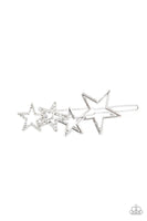 Paparazzi From STAR To Finish - White Hair Clip - The Jewelry Box Collection 