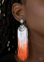 Paparazzi DIP It Up - Orange Earrings - The Jewelry Box Collection 