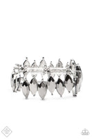 Paparazzi Fiercely Fragmented - Silver Bracelet Fashion Fix - The Jewelry Box Collection 