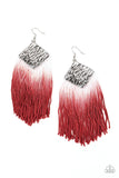 Paparazzi DIP The Scales - Red Earrings - The Jewelry Box Collection 