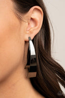 Paparazzi Underestimated Edge - Black Earrings - The Jewelry Box Collection 