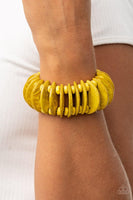 Paparazzi Tropical Tiki Bar - Yellow Bracelet - The Jewelry Box Collection 