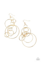 Paparazzi Running Circles Around You - Gold Earrings - The Jewelry Box Collection 