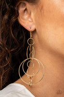 Paparazzi Running Circles Around You - Gold Earrings - The Jewelry Box Collection 