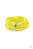 Paparazzi Thank Me LAYER - Yellow Bracelet - The Jewelry Box Collection 