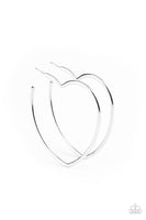 Paparazzi Heartbreaker Hustle - Silver Hoop Earring - The Jewelry Box Collection 