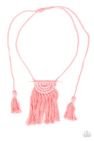 Paparazzi Necklace Between You and MACRAME - Pink