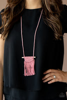 Paparazzi Necklace Between You and MACRAME - Pink