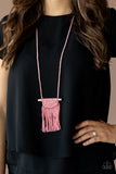 Paparazzi Necklace Between You and MACRAME - Pink