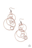 Paparazzi Running Circles Around You - Copper Earring - The Jewelry Box Collection 