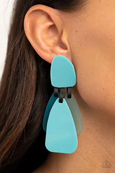 Paparazzi All FAUX One - Blue Acrylic Earring