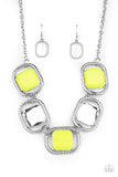 Paparazzi Pucker Up - Yellow Necklace - The Jewelry Box Collection 