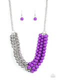 Paparazzi Layer After Layer - Purple and Silver Necklace