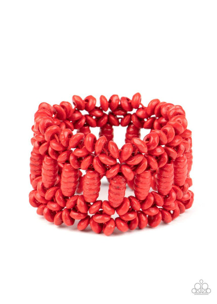 Paparazzi Fiji Flavor - Red Bracelet - The Jewelry Box Collection 