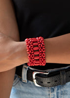 Paparazzi Fiji Flavor - Red Bracelet - The Jewelry Box Collection 
