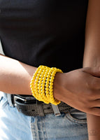 Paparazzi Diving in Maldives - Yellow Bracelet - The Jewelry Box Collection 