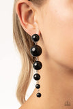 Paparazzi Living a WEALTHY Lifestyle - Black Earring - The Jewelry Box Collection 