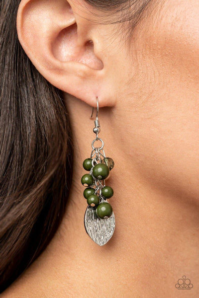 Paparazzi Fruity Finesse - Green Earring - The Jewelry Box Collection 