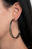 Paparazzi Rimmed Radiance - Black Earring - The Jewelry Box Collection 