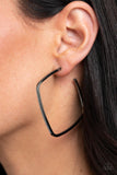Paparazzi Brazen Beauty - Black Hoop Earring - The Jewelry Box Collection 