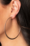 Paparazzi Flat Spin - Copper Hoop Earring