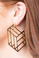 Paparazzi Gotta Get GEO-ing - Gold Earrings - The Jewelry Box Collection 