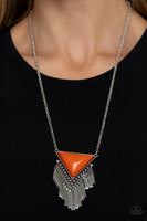 Paparazzi Badlands Bonanza - Orange Necklace - The Jewelry Box Collection 