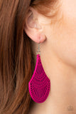 Paparazzi Tropical Tempest - Pink Wood Earring