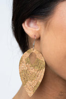 Paparazzi Cork Cabana - Green Earring - The Jewelry Box Collection 