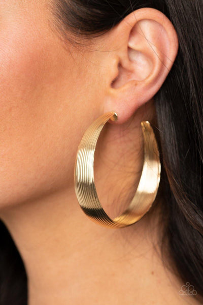 Paparazzi Desert Wanderings - Gold Hoop Earring - The Jewelry Box Collection 