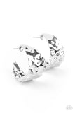 Paparazzi Put Your Best Face Forward - Silver Hoope Earring - The Jewelry Box Collection 