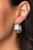 Paparazzi Put Your Best Face Forward - Silver Hoope Earring - The Jewelry Box Collection 