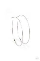 Paparazzi Very Curvaceous - Silver Hoop Earring - The Jewelry Box Collection 