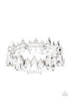 Paparazzi Fiercely Fragmented - White Bracelet - The Jewelry Box Collection 