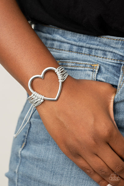 Paparazzi Playing With My HEARTSTRINGS - Silver Bracelet