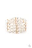 Paparazzi Modern Day Majesty - Gold Pearl Bracelet - The Jewelry Box Collection 