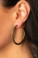 Paparazzi Imprinted Intensity - Brass Hoop Earrings