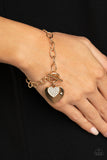 Paparazzi Heartbeat Bedazzle - Gold Heart Bracelet