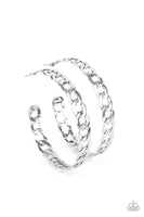 Paparazzi Hoop earrings Climate CHAINge - Silver