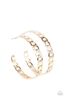 Paparazzi Climate CHAINge - Gold Hoop Earring - The Jewelry Box Collection 